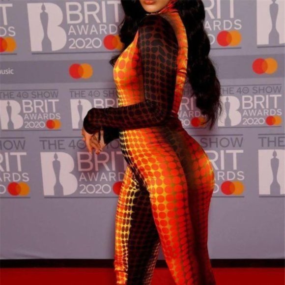 Stasia Skewed: Polka Dot Illusion Bodycon Romper Jumpsuit Medium - Picture 6 of 12